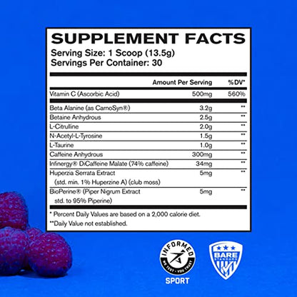 Bare Performance Nutrition, BPN Flight Pre Workout, Blue Raspberry, 30 Servings BARE PERFORMANCE NUTRITION