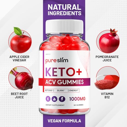 (2 Pack) Pure Slim Keto ACV Gummies - Advanced Formula PureSlim Keto Plus ACV Gummies Indelo