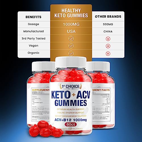(2 Pack) 1st Choice Keto ACV Weight Loss Gummies Keto First Choice ACV Advanced Formula Rillvo