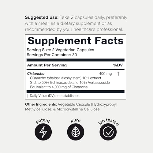 Toniiq Cistanche Tubulosa - (4000mg) Pure Cistanche Supplement for Men - 10x Highly Toniiq