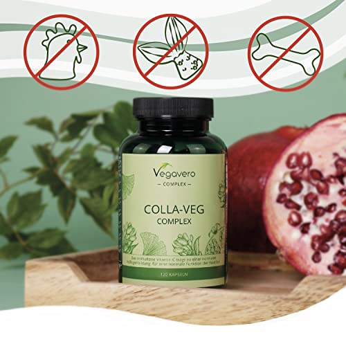 Vegavero Vegan Collagen Supplement | 2000mg | Complex with L-Lysine, L-Proline, Vitamin C (Acerola) & Superfoods Extracts Vegavero
