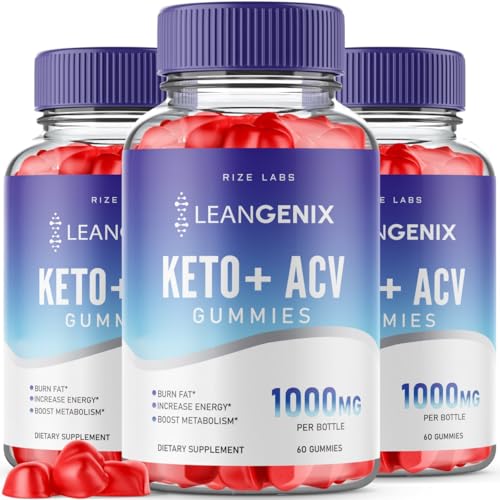 (3 Pack) Leangenix Keto ACV Gummies, Leangenix Keto + ACV for Advanced Weight Loss