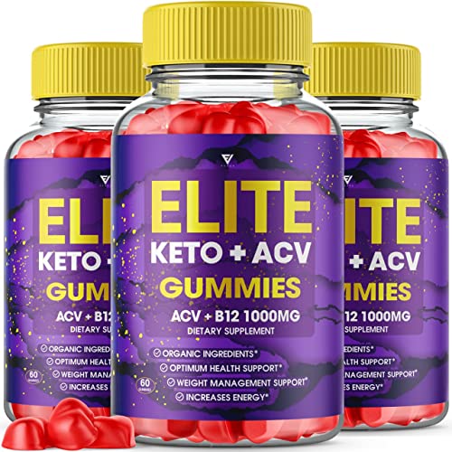(3 Pack) Elite Keto ACV Gummies AVC, Elite Keto Plus ACV Advanced Weight Loss Gummies