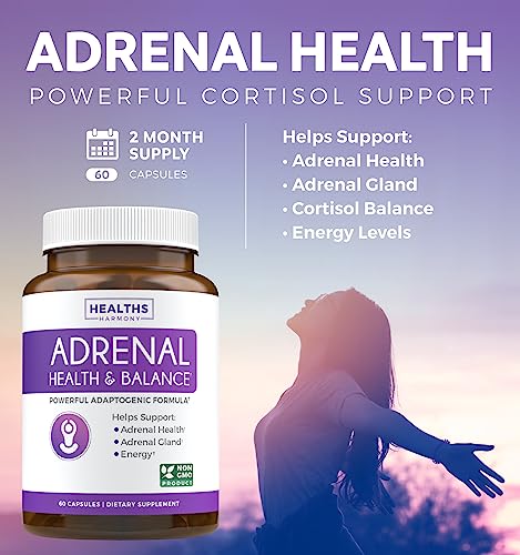 Adrenal Support & Cortisol Manager (Non-GMO) Powerful Adrenal Health with L-Tyrosine Healths Harmony