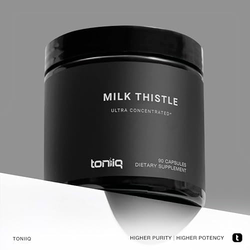 Toniiq Ultra High Strength Milk Thistle Capsules - 25,000mg 50x Concentrated Extract Toniiq