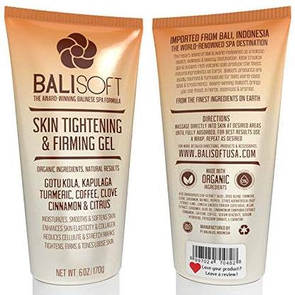 BALISOFT Organic Skin Tightening & Firming Gel. Full Body Slimming, Toning, Anti-Aging BALISOFT