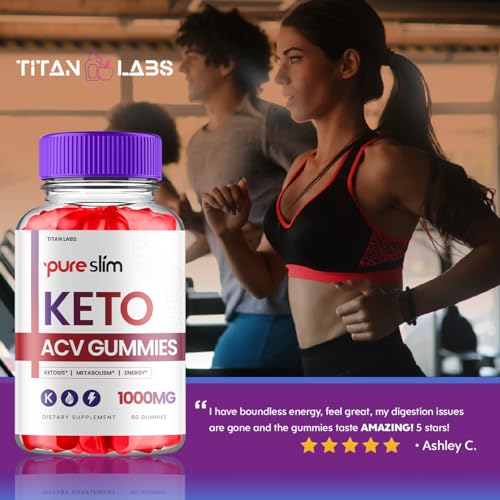 (3 Pack) Pure Slim Keto ACV Gummies, Pure Slim Keto ACV Advanced Weight Loss 1000 MG Titan Labs