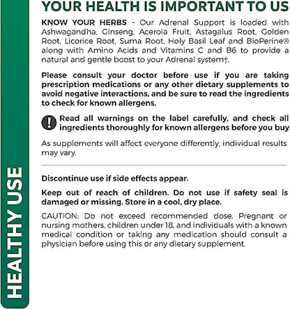 Adrenal Support & Cortisol Manager (Non-GMO) Powerful Adrenal Health with L-Tyrosine Healths Harmony