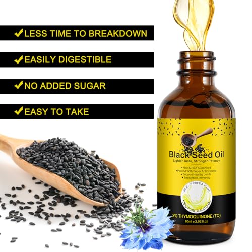 2 Pack Black Seed Oil, Organic Cold Pressed Unrefined Black Seed Oil, Pure Natural Black BDBFZCFP