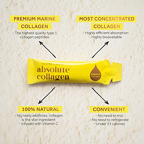 Absolute Collagen Marine Liquid Collagen Supplement for Women - 8000mg Collagen in Each Sachet Absolute Collagen