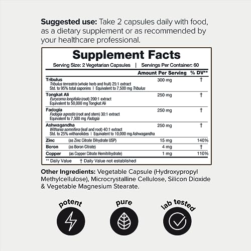 Elite T Formula: 75,000mg Power Capsules - Enhanced with Tribulus (95% Saponins) Toniiq