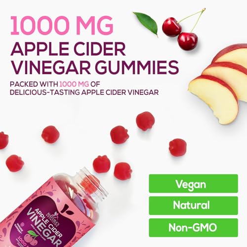 Vegan Apple Cider Vinegar Gummies | Max Strength 1000mg | Gelatin-Free, Vegan, Non-GMO Nature's Nutrition