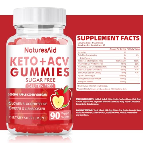 (2 Pack) 180 CT Keto Acv Gummies for Advanced Weight Loss & Belly Fat Burn - Pro Natures Aid