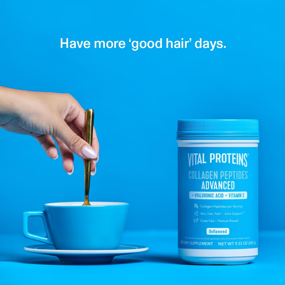 Vital Proteins Collagen Powder Supplement Hydrolyzed Peptides with Hyaluronic Acid Vital Proteins