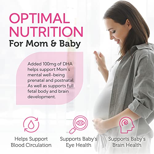 Zahler Mighty Mini Prenatal Vitamin with DHA & Folate - Certified Kosher - All Natural Prenatal Vitamins Zahler