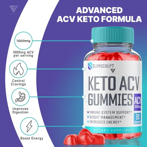 (2 Pack) Slimsculpt Keto ACV Gummies, Slim Sculpt Keto Gummies Drops Advanced Apple Kohzie