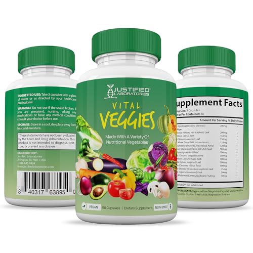 (Set of 2) Vital Fruits and Veggies Supplement Red & Green Superfoods Whole Food 