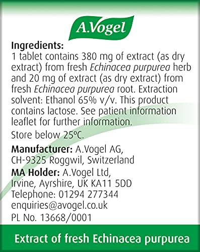 A.Vogel Echinaforce Echinacea Tablets | Relieves Cold & Flu Symptoms by Strengthening A.Vogel