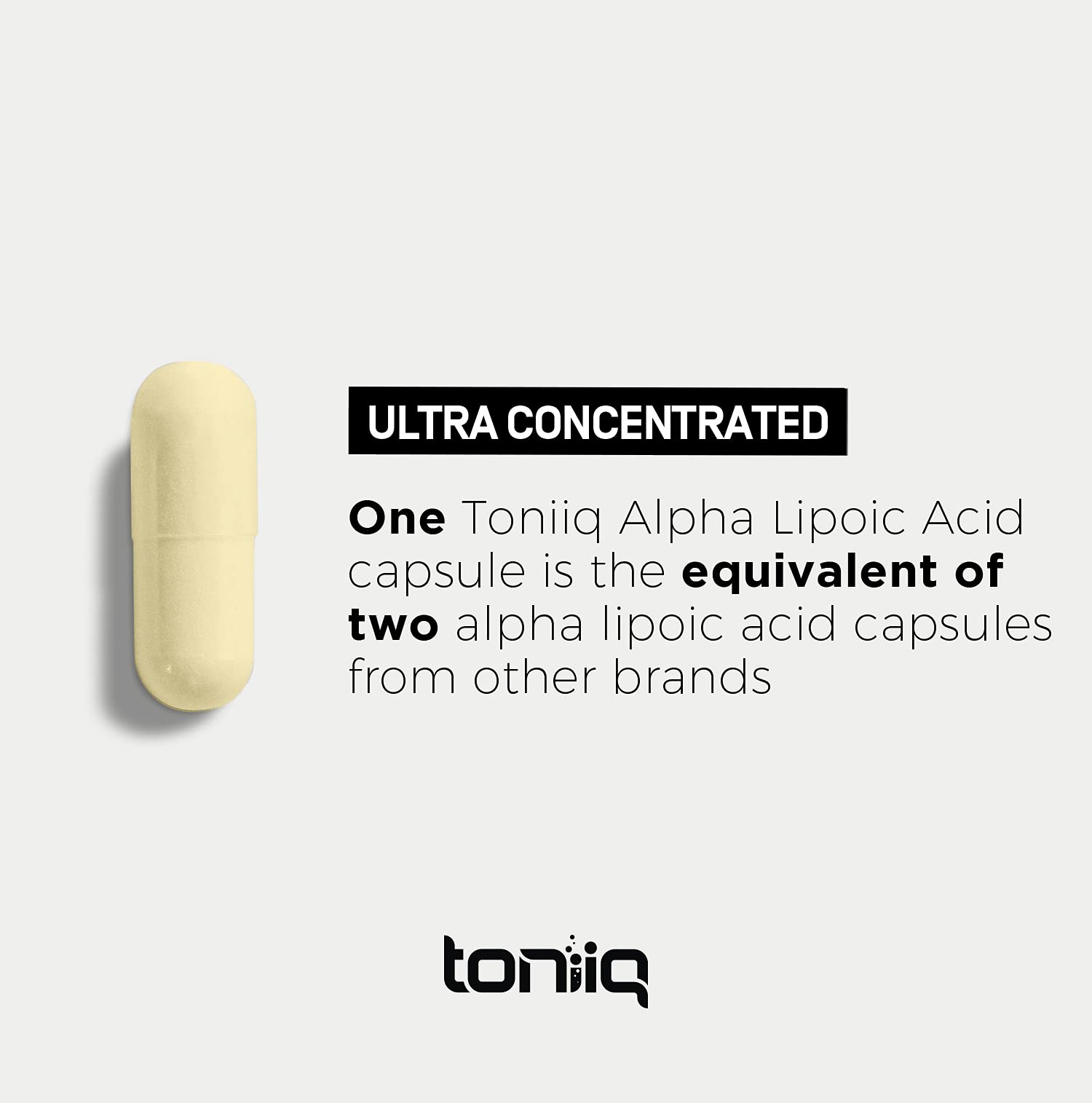 Toniiq 1000mg Ultra High Strength Alpha Lipoic Acid Capsules - Highly Purified 99%+ USP Toniiq