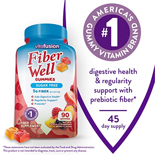 Vitafusion Fiber Well Sugar Free Fiber Supplement, Peach, Strawberry And Blackberry Vitafusion