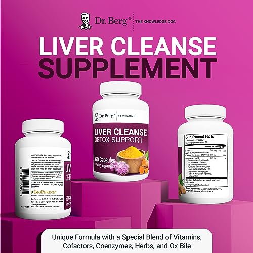 Dr. Berg Liver Cleanse Detox Capsules w/Unique Blend of Milk Thistle, Ox Bile & Folate Dr. Berg Nutritionals