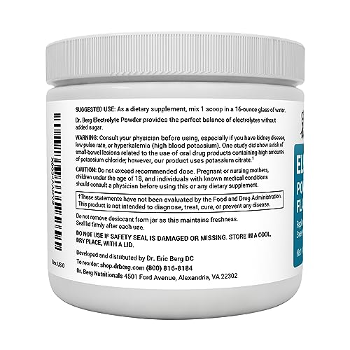 Dr. Berg Hydration Keto Electrolyte Powder - Enhanced w/ 1,000mg of Potassium Dr. Berg Nutritionals