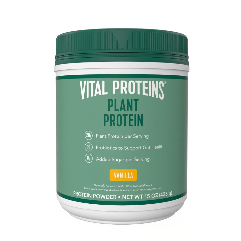 Vital Proteins Collagen Peptides Powder, 9.33 oz Unflavored + 15 oz Vanilla Plant Protein Vital Proteins