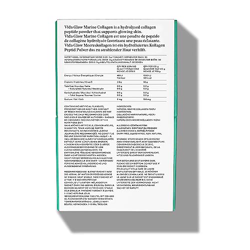 Vida Glow - Natural Hydrolysed Marine Collagen Sachets | Promotes Glowing Skin + Smooths Fine Lines Vida Glow