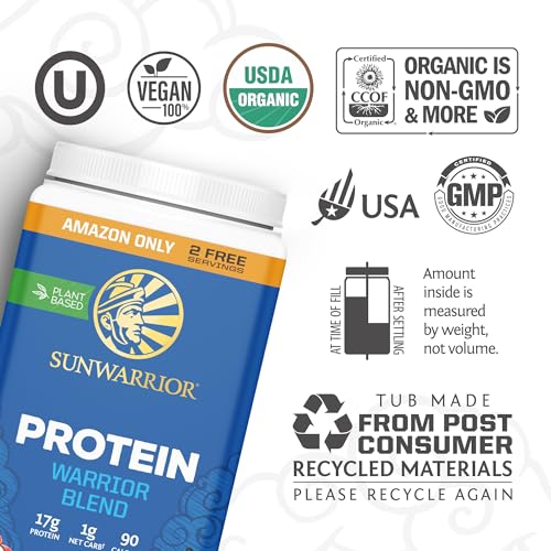 Vegan Protein Powder Plant-based Protein Powder USDA Organic | BCAA Amino Acids Sunwarrior