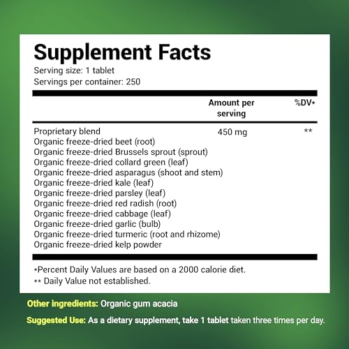 Dr. Berg's Greens Superfood Cruciferous Vegetable Tablets - Vegetable Supplements Dr. Berg Nutritionals