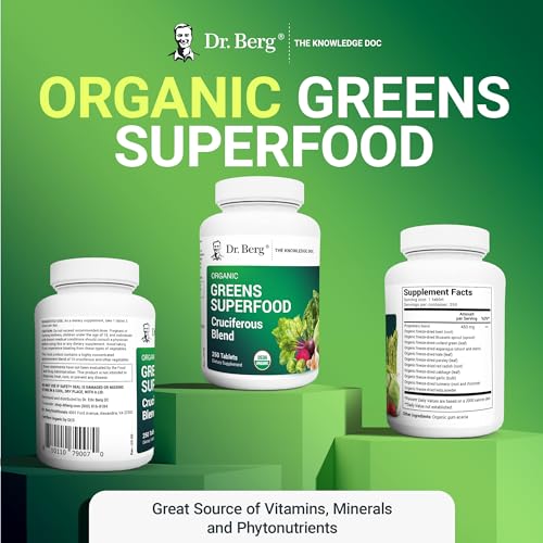 Dr. Berg's Greens Superfood Cruciferous Vegetable Tablets - Vegetable Supplements Dr. Berg Nutritionals