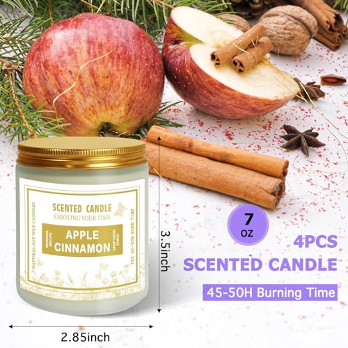 4 Pack Candles for Home Scented, Lavender & Cinnamon Candles Gifts for Women, 28 oz 200H Long zsaltt