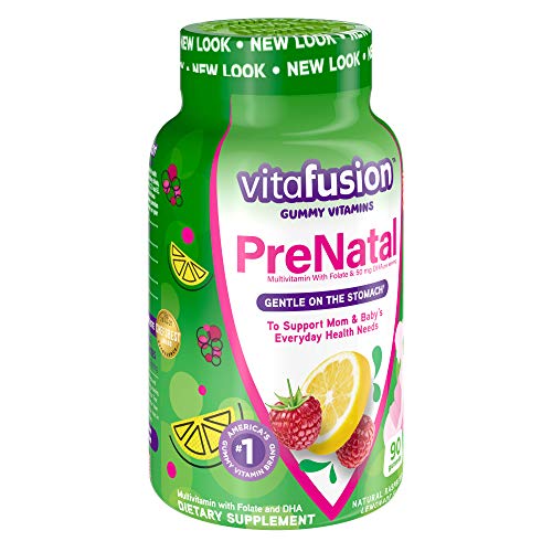 vitafusion PreNatal Gummy Vitamins, Raspberry Lemonade Flavored, Pregnancy Vitamins for Women Vitafusion
