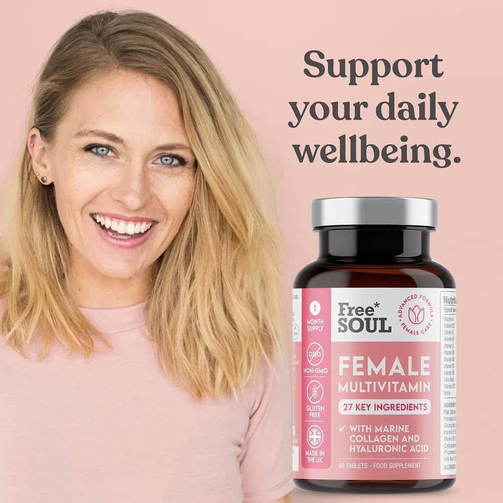 Women's Multivitamins and Minerals with Collagen & Hyaluronic Acid - 27 Essential Free Soul