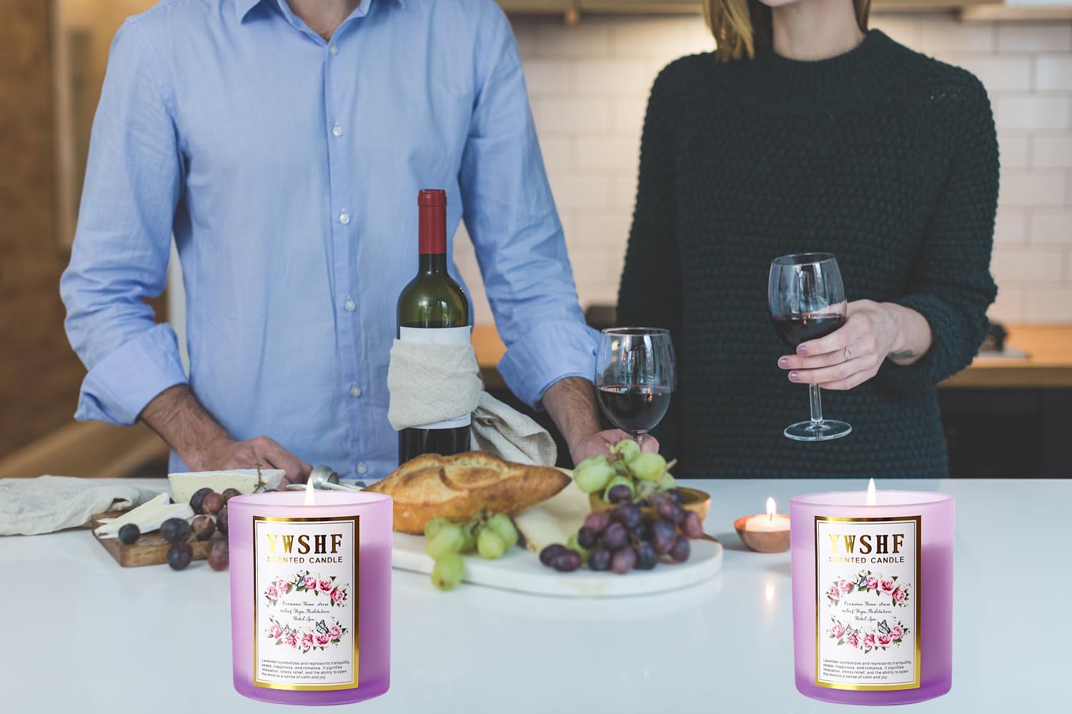 YWSHF Aromatherapy Candles,Scented Candle,Lavender Candle,8.5oz Stree Relief Candles Gift YWSHF