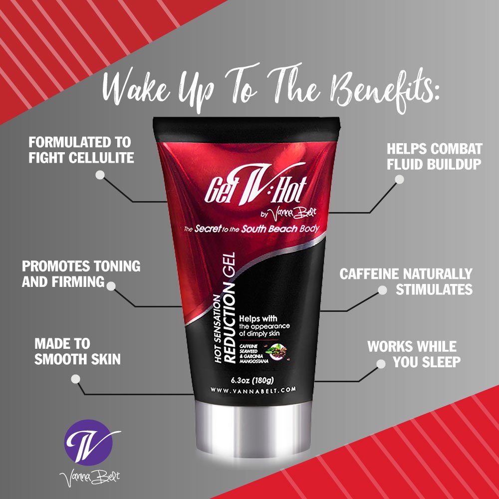 Vanna Belt Gel-V Hot Cream for Cellulite, 6.3 oz - Effective Nighttime Belly Fat Burning V VANNA BELT