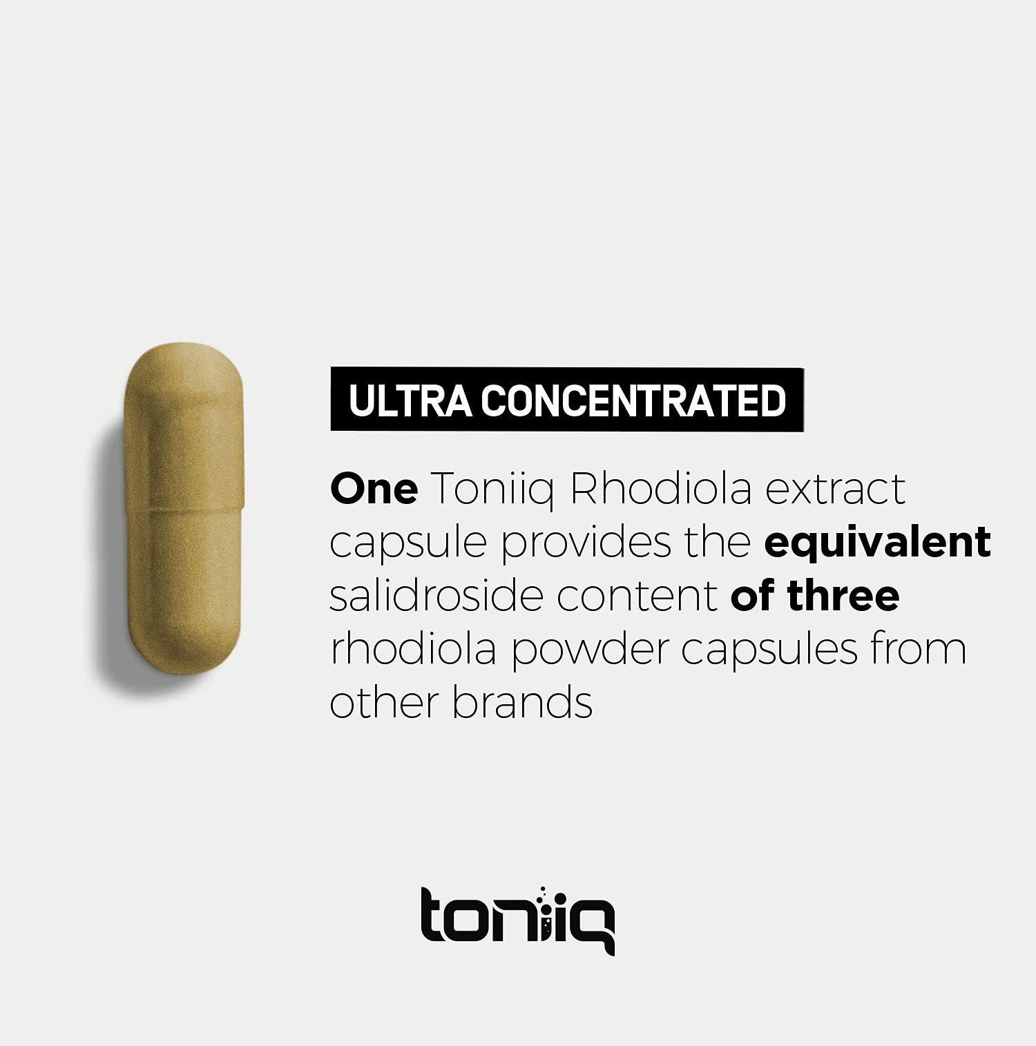 Toniiq Triple-Strength 600mg Rhodiola Rosea - 120 Capsules - 5% Salidroside Concentrat Toniiq