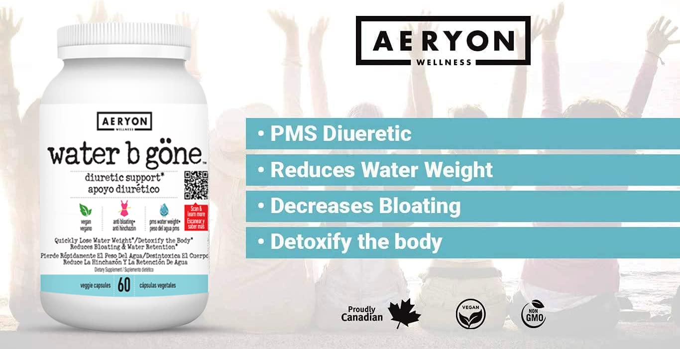 Water B Gone – Diuretic Pills for Women – Reduce Water Retention and Bloating – Find PMS Aeryon Ashlie Wellness