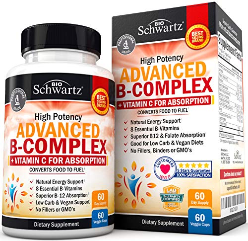 Vitamin B Complex with Vitamin C for Maximum Absorption - Methylcobalamin b12 