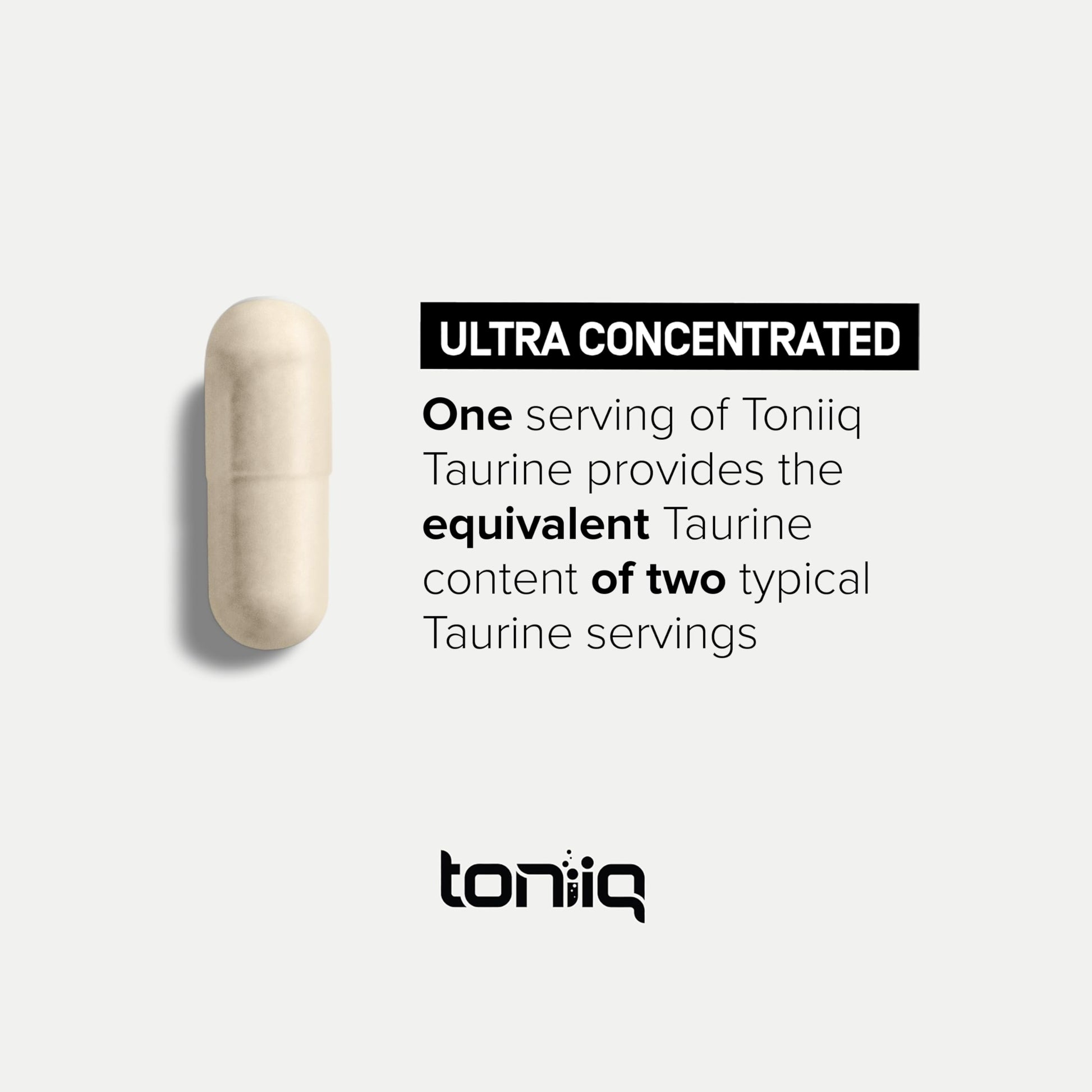 Toniiq 2000mg Taurine Supplement - High Purity Taurine Powder Capsules, 98%+ Pure Toniiq