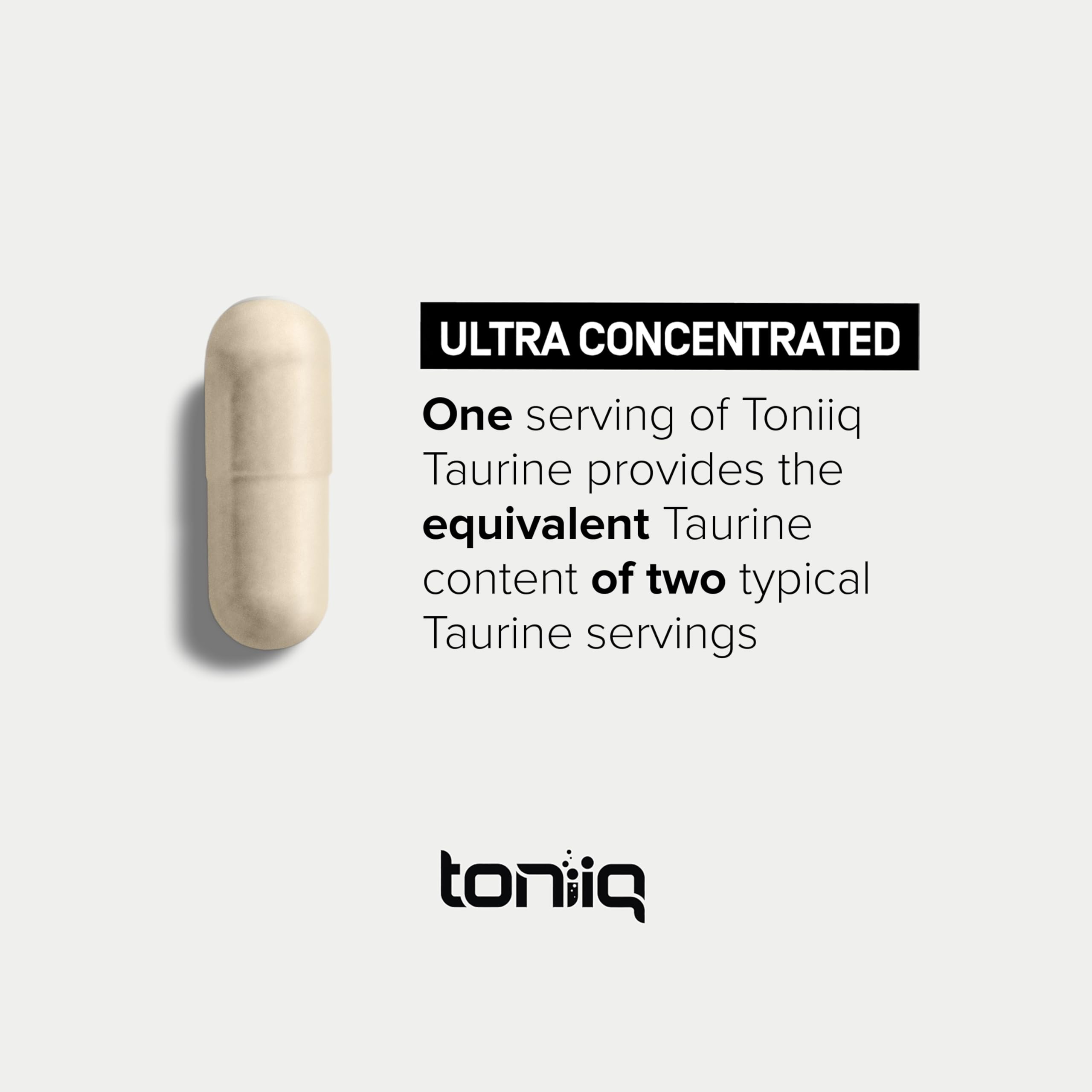 Toniiq 2000mg Taurine Supplement - High Purity Taurine Powder Capsules, 98%+ Pure Toniiq