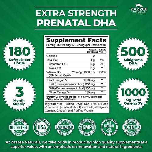 Zazzee PREGNOSITOL Powder and Extra Strength Prenatal DHA Zazzee