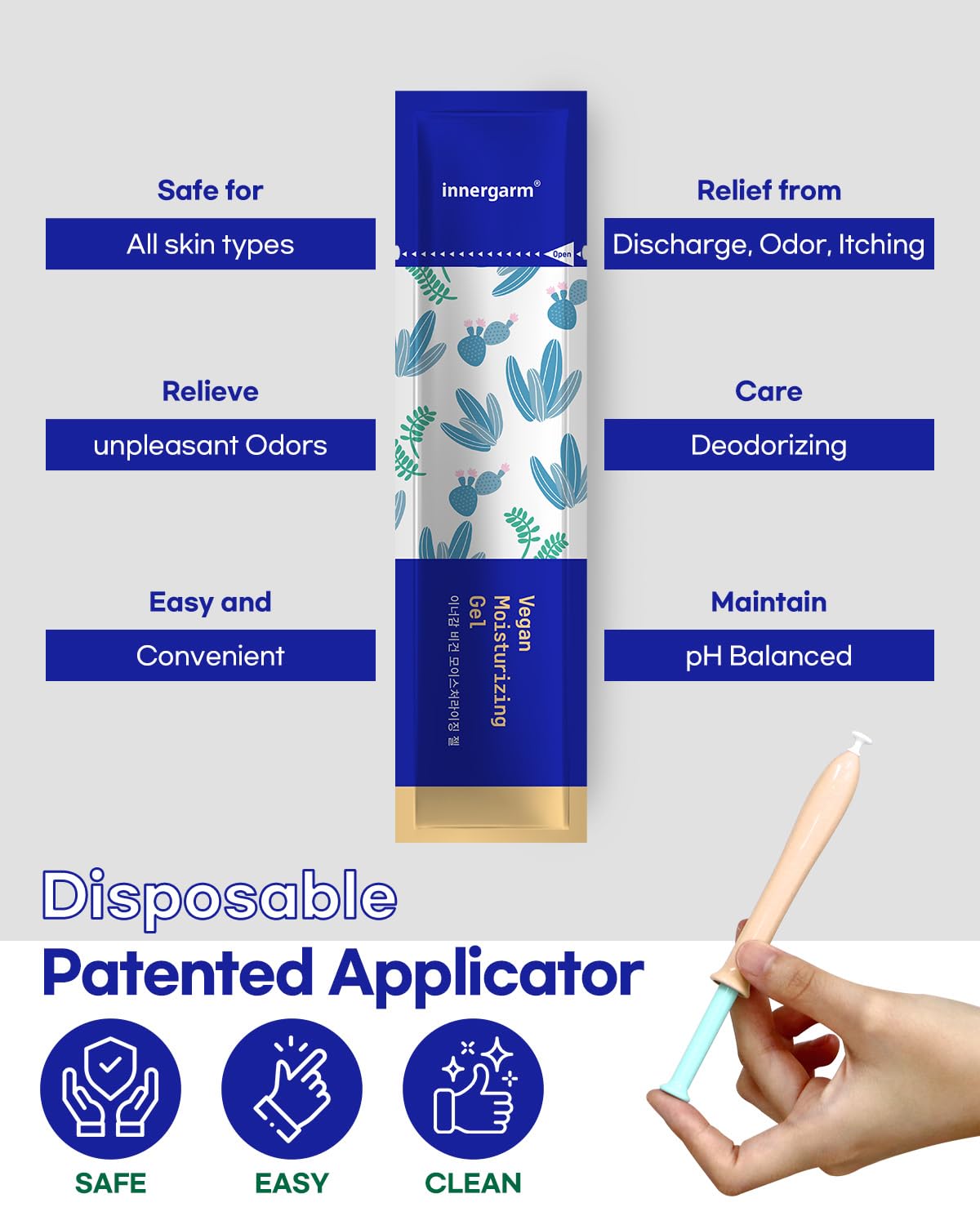 wettrust Innergarm Vegan Moisturizing Gel - pH Balanced Intimate Care for Women, Natural Ingredients, 6 Count wettrust