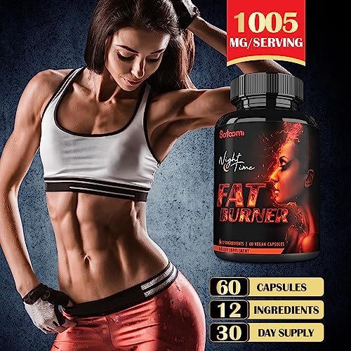 12in1 Night Time Fat Burner for Women - VitaminD.3, Garcinia Cambogia, White Kidney Bean Satoomi