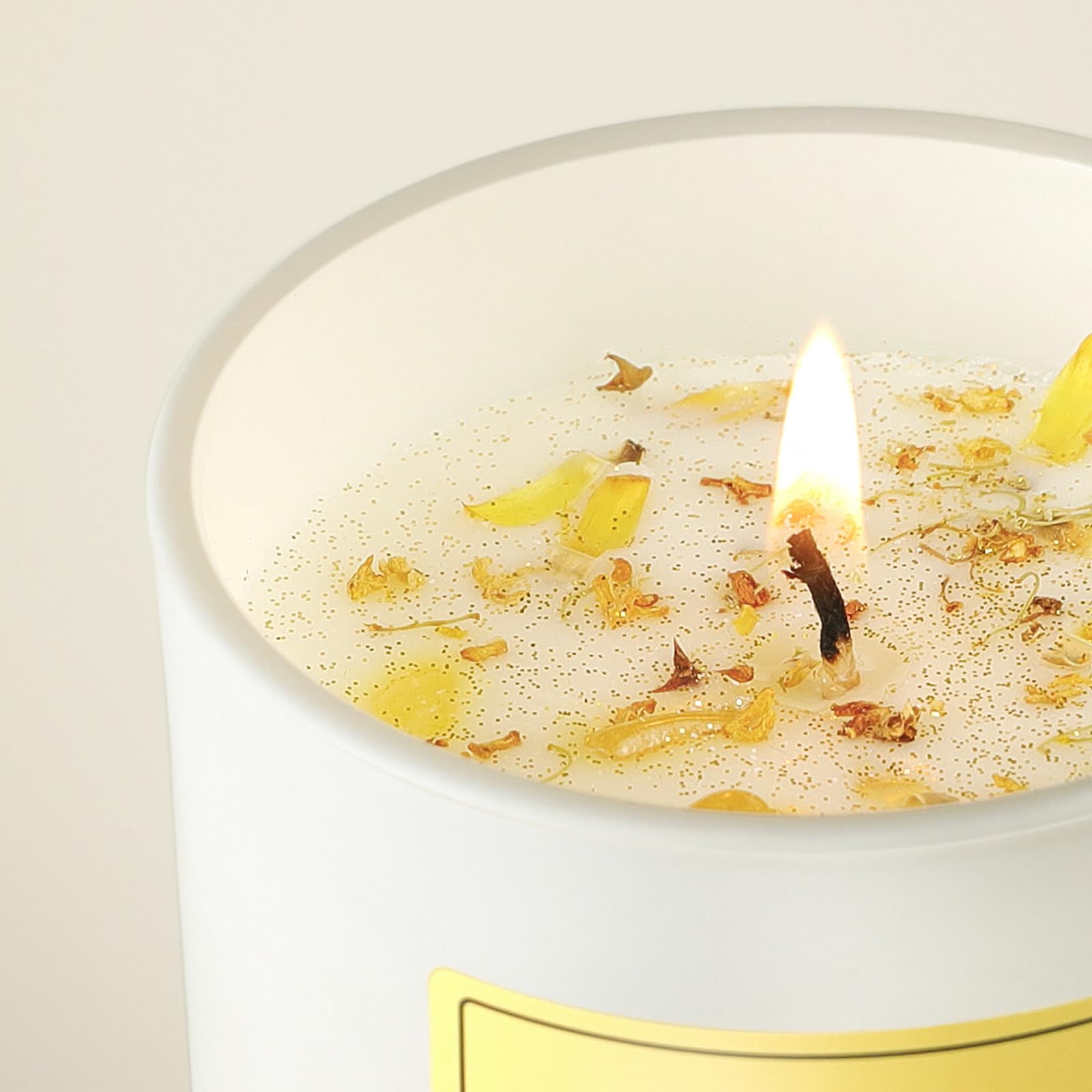 Vanilla Soy Candles Gift for Women - Aromatherapy Candle with Crystals Inside, 10oz Natural Soy Wax Candles AOOVOO