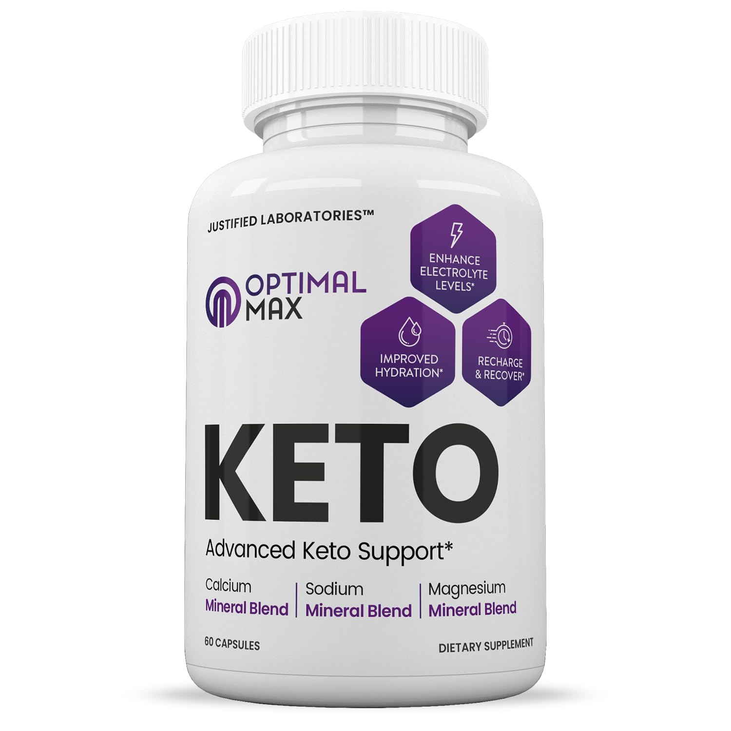 (2 Pack) Optimal Max Keto Pills 1275MG New & Improved Formula Contains Apple Cider Justified Laboratories