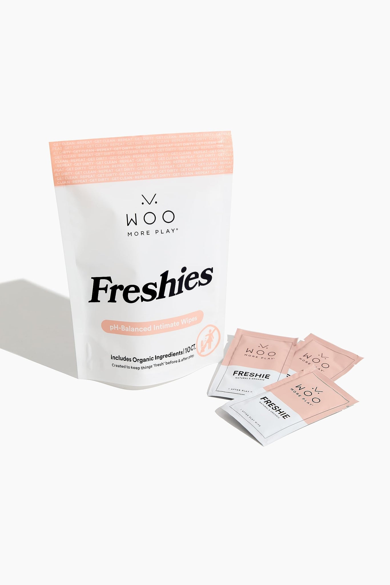 Woo More Play Freshies: All-Natural Feminine Intimacy Towelette Wipes with Coconut Oil 