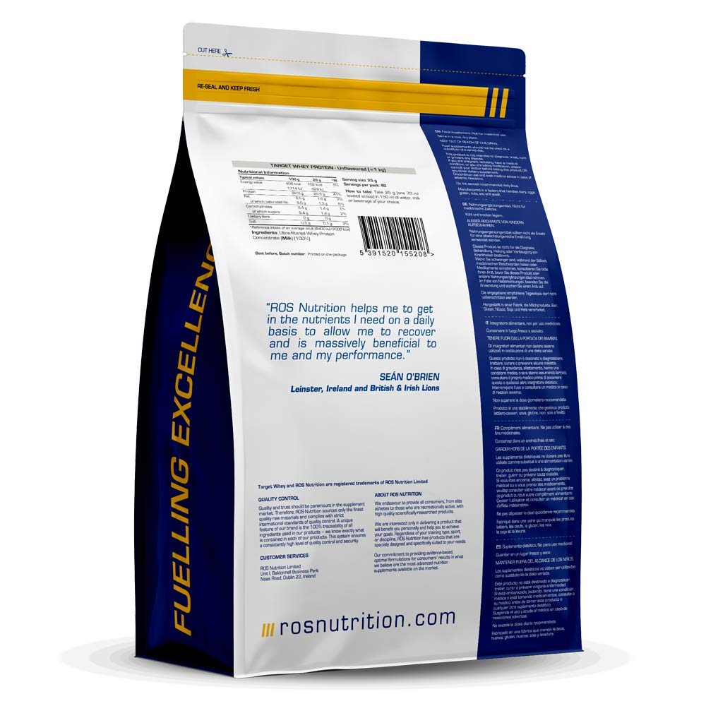 Whey Protein Powder | Unflavoured | Target Whey Protein by ROS Nutrition | 1 Kg | 40 Servings ROS Nutrition