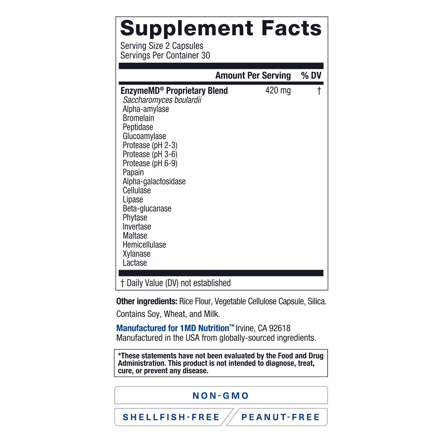 1MD Nutrition EnzymeMD - Digestive Enzymes Supplement - Doctor Formu 1MD Nutrition